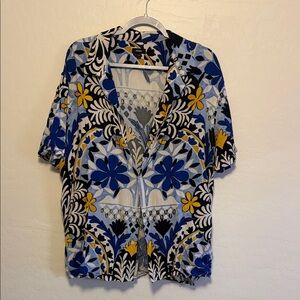 Floral Open Front Kimono Button Shirt